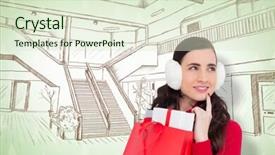  Presentation with maroon - PPT layouts with ear muffs holding shopping background and a soft green colored foreground