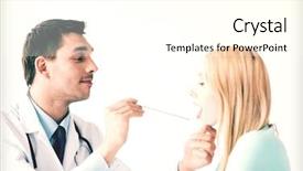  Presentation with bright - Slides consisting of ear nose throat - bright picture of male doctor background and a  colored foreground