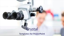  Presentation with medical ent - Beautiful slide set featuring ear nose throat - doctor - young female consultant backdrop and a sky blue colored foreground