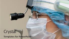  Presentation with ear nose throat - Cool new presentation design with ear nose throat - doctor assessing patient backdrop and a light gray colored foreground