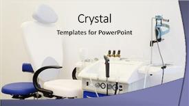  Presentation with endoscope - Beautiful PPT theme featuring ear nose throat - ent office - endoscope close backdrop and a sky blue colored foreground