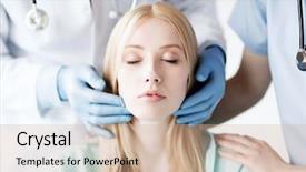  Presentation with medical mhealth healthcare concept - Slide set featuring ear nose throat - healthcare medical and plastic surgery background and a  colored foreground