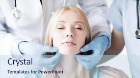  Presentation with ear nose throat - Beautiful PPT theme featuring ear nose throat - healthcare medical and plastic surgery backdrop and a sky blue colored foreground
