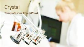  Presentation with ear nose throat - Slide deck featuring ear nose throat equipment background and a cream colored foreground