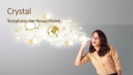  Presentation with social engineering - PPT theme having pro golf player shot ball from sand bunker at course background and a tawny brown colored foreground