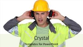  Presentation with graduation ceremony graduation caps hat - Beautiful PPT theme featuring civil engineering white background - builder with hard hat removing backdrop and a mint green colored foreground