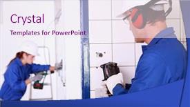  Presentation with electricians - Theme enhanced with  background and a  colored foreground