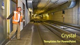  Presentation with public transportation - Beautiful presentation featuring inside a public transportation tunnel backdrop and a tawny brown colored foreground