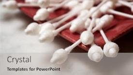  Presentation with ear - PPT theme enhanced with ear-swabs-on-a-marble background and a light gray colored foreground