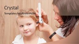  Presentation with ent doctor - Slide deck enhanced with eardrum membrane child ent background and a coral colored foreground