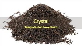  Presentation with grey black white - Theme consisting of earl grey black loose tea leaves on white background shallow dof background and a tawny brown colored foreground