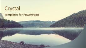  Presentation with serenity - Cool new PPT theme with early america - serenity morning lake backdrop and a cream colored foreground