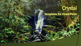  Presentation with forest beautiful spring nature - PPT theme consisting of early america - waterfall in spring forest background and a tawny brown colored foreground
