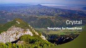  Presentation with alpine - Beautiful PPT layouts featuring early-autumn-alpine-landscape backdrop and a ocean colored foreground