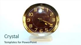  Presentation with vintage clock - Beautiful PPT layouts featuring early bird - vintage wind up alarm clock backdrop and a cool aqua colored foreground