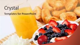  Presentation with healthy lifestyles - Theme having early breakfast strawberries cream background and a yellow colored foreground