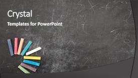  Presentation with chalk board - Colorful PPT theme enhanced with colourful chalkboard - school board with color chalk backdrop and a dark gray colored foreground