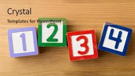  Presentation with wooden toy - PPT theme having cute girls older and younger background and a wine colored foreground