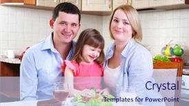  Presentation with mom daughter - Amazing PPT theme having early childhood nutrition - dad mom and their little backdrop and a  colored foreground