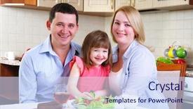  Presentation with mom daughter - Beautiful presentation featuring early childhood nutrition - dad mom and their little backdrop and a sky blue colored foreground