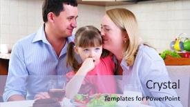  Presentation with mom and newborn - Slide deck consisting of early childhood nutrition - dad mom and their little background and a  colored foreground