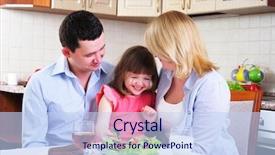  Presentation with mom daughter - Audience pleasing PPT theme consisting of early childhood nutrition - dad mom and their little backdrop and a sky blue colored foreground