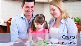  Presentation with mom daughter - Theme having early childhood nutrition - dad mom and their little background and a light blue colored foreground