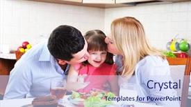  Presentation with mom daughter - Slides having early childhood nutrition - dad mom and their little background and a sky blue colored foreground