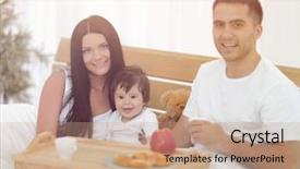  Presentation with early childhood - Amazing presentation having early childhood nutrition - family having breakfast in bed backdrop and a coral colored foreground