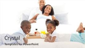  Presentation with early childhood - Presentation theme with early childhood nutrition - jolly family having breakfast background and a  colored foreground