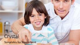  Presentation with early childhood - PPT theme enhanced with early childhood nutrition - portrait of a father background and a  colored foreground