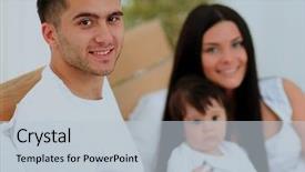  Presentation with breakfast - Beautiful PPT layouts featuring early childhood nutrition - smiling family having breakfast backdrop and a  colored foreground