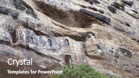  Presentation with salzburg - PPT theme consisting of early christian church - catacombs carved into the rocks background and a violet colored foreground