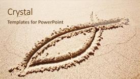  Presentation with fish decapteruss ruselli - Presentation theme enhanced with early christian church - fish symbol in drawn background and a lemonade colored foreground