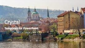  Presentation with history church - PPT theme with early church history - view on old prague background and a violet colored foreground