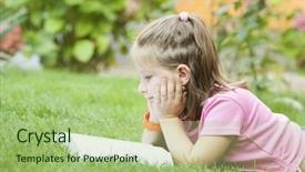  Presentation with early education - Slides with early education - girl reading a book background and a  colored foreground