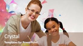  Presentation with gay pride colours spectrum abstract - Amazing slides having early education - happy pupil and teacher backdrop and a  colored foreground