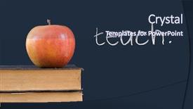  Presentation with teach - Presentation theme with early education - teach written on blackboard background and a tawny brown colored foreground