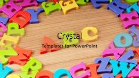  Presentation with early education - Cool new slide deck with early education concept with letters backdrop and a coral colored foreground