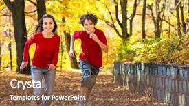  Presentation with healthy lifestyle - Beautiful slides featuring early fall - healthy lifestyle - girl backdrop and a tawny brown colored foreground