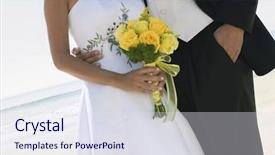  Presentation with bride and groom - Cool new slide deck with baking soda with pail mop detergent for house cleaning backdrop and a lemonade colored foreground