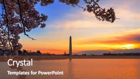  Presentation with cherry blossom - Colorful slides enhanced with early morning at tidal basin backdrop and a tawny brown colored foreground