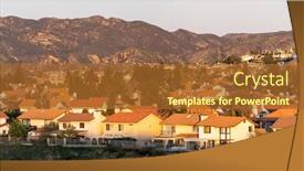  Presentation with los angeles - Beautiful slide deck featuring early-morning-dawn-view backdrop and a red colored foreground