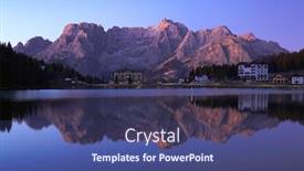  Presentation with autumn morning - Beautiful slide deck featuring early-morning-light-over-sorapis backdrop and a ocean colored foreground