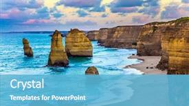  Presentation with australia - Cool new PPT layouts with early morning on the ocean backdrop and a light blue colored foreground