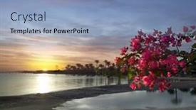  Presentation with sea - Presentation design consisting of early-morning-on-the-red background and a light blue colored foreground