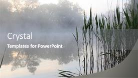  Presentation with cane - Presentation consisting of early-morning-scene-on-river background and a gray colored foreground