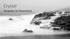  Presentation with seawater - PPT theme enhanced with early-morning-slow-motion-images background and a light gray colored foreground