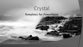  Presentation with seawater - Beautiful PPT theme featuring early-morning-slow-motion-images backdrop and a light gray colored foreground