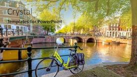  Presentation with amsterdam - Presentation design with early-quiet-morning-in-amsterdam background and a yellow colored foreground